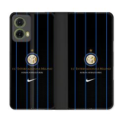 Housse cuir portefeuille Pour Motorola G85 5G Foot Inter Milan