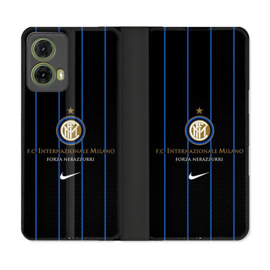 Housse cuir portefeuille Pour Motorola G85 5G Foot Inter Milan