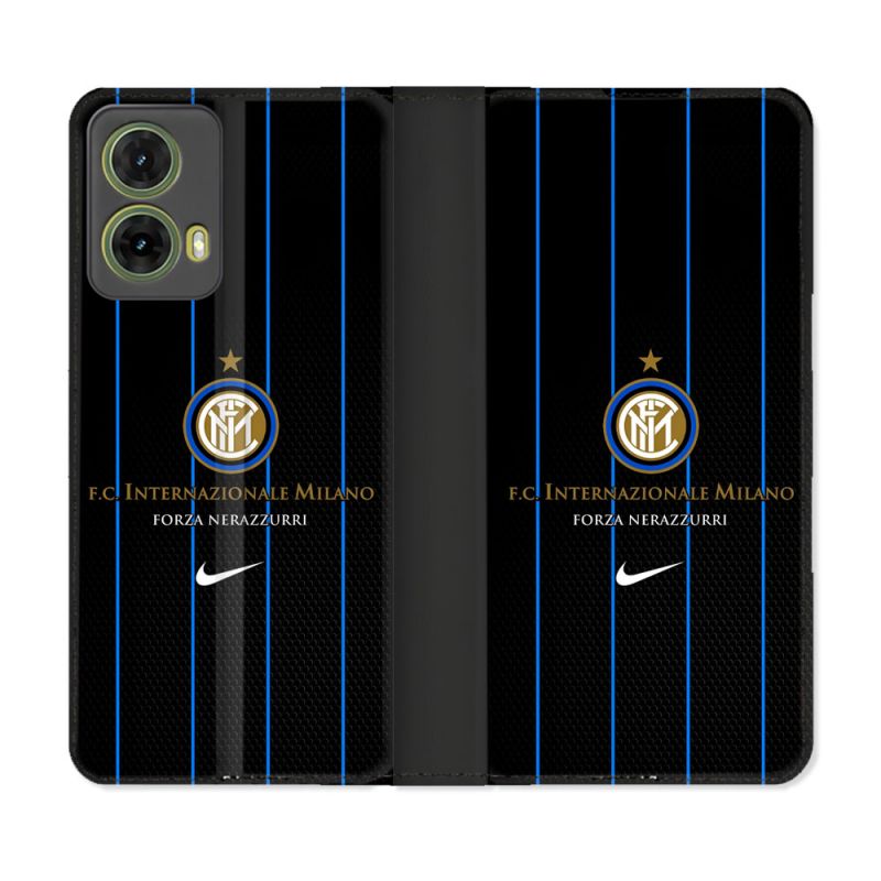 Housse cuir portefeuille Pour Motorola G85 5G Foot Inter Milan