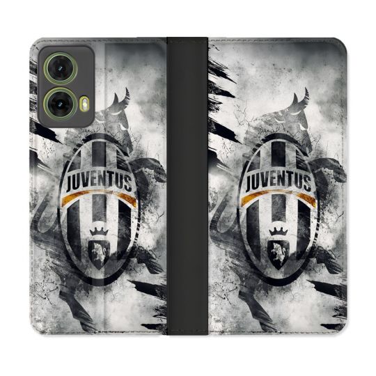 Housse cuir portefeuille Pour Motorola G85 5G Foot Juventus Turin