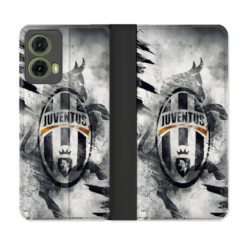 Housse cuir portefeuille Pour Motorola G85 5G Foot Juventus Turin