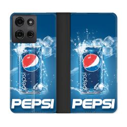 Housse cuir portefeuille Pour Motorola G75 5G Pepsi