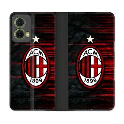 Housse cuir portefeuille Pour Motorola G85 5G Foot Milan AC