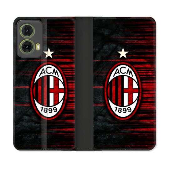 Housse cuir portefeuille Pour Motorola G85 5G Foot Milan AC