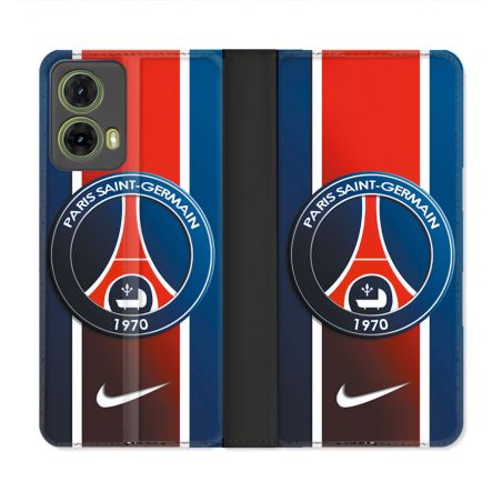 Housse cuir portefeuille Pour Motorola G85 5G Foot PSG 1970