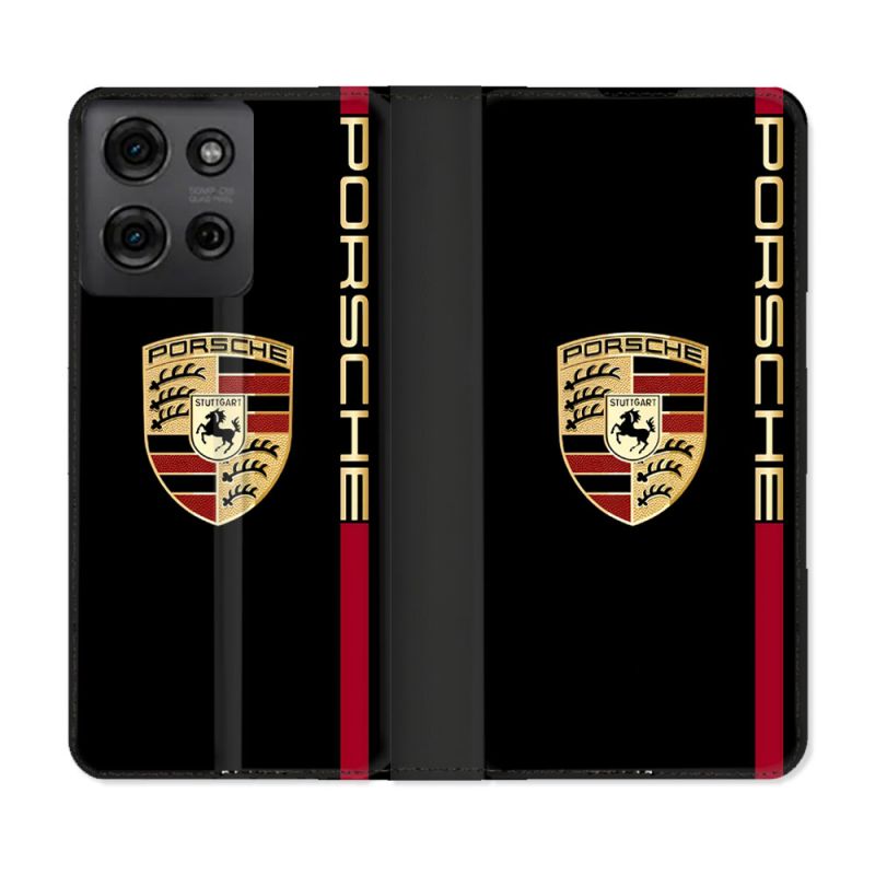 Housse cuir portefeuille Pour Motorola G75 5G Porsche Line