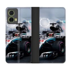 Housse cuir portefeuille Pour Motorola G85 5G Formule 1 F1 Mercedes Petronas