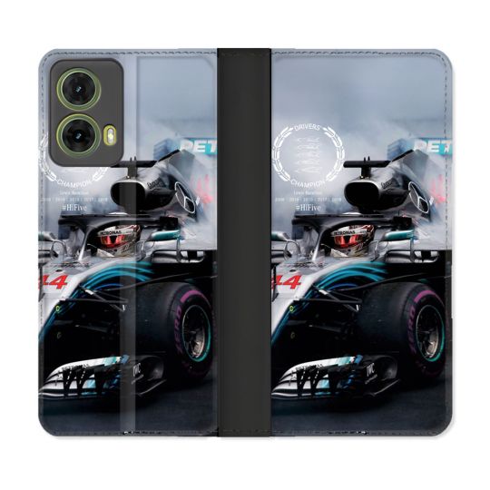 Housse cuir portefeuille Pour Motorola G85 5G Formule 1 F1 Mercedes Petronas