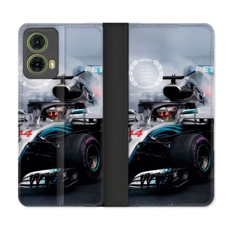 Housse cuir portefeuille Pour Motorola G85 5G Formule 1 F1 Mercedes Petronas