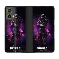 Housse cuir portefeuille Pour Motorola G85 5G Fortnite Raven