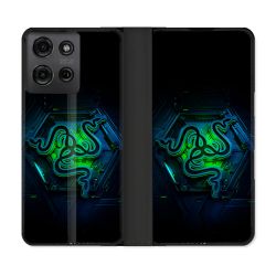 Housse cuir portefeuille Pour Motorola G75 5G Razer