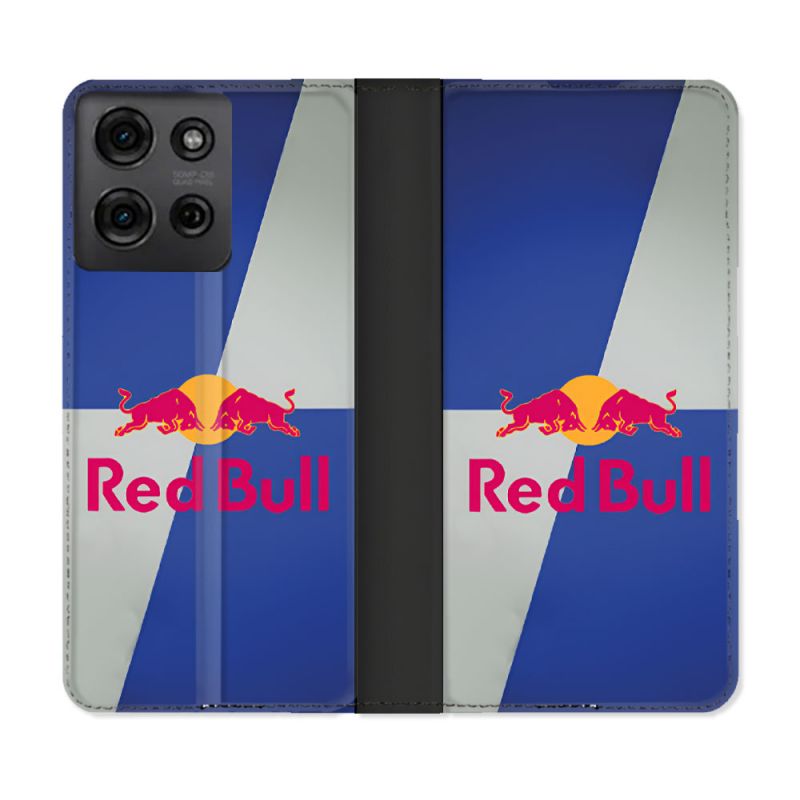 Housse cuir portefeuille Pour Motorola G75 5G Red Bull Classique