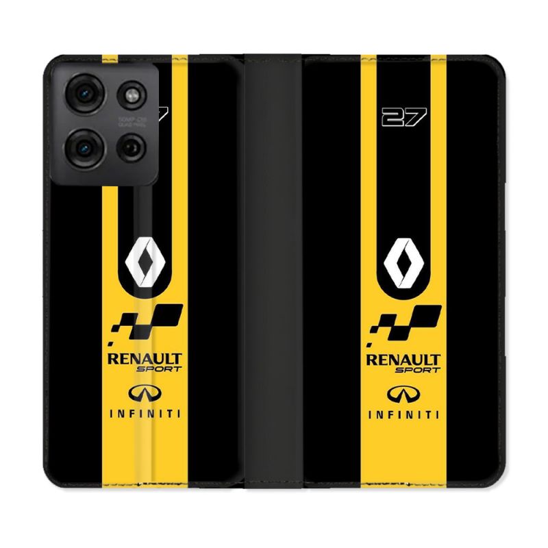 Housse cuir portefeuille Pour Motorola G75 5G Renault