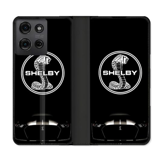 Housse cuir portefeuille Pour Motorola G75 5G Shelby