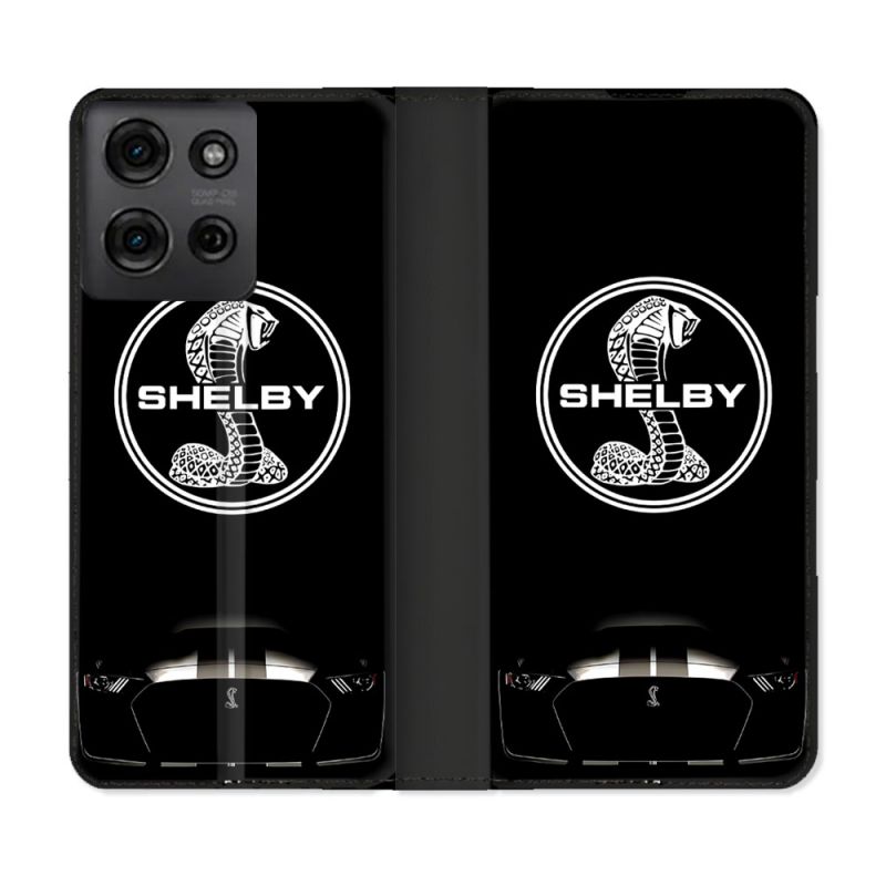 Housse cuir portefeuille Pour Motorola G75 5G Shelby