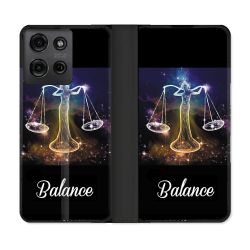 Housse cuir portefeuille Pour Motorola G75 5G Signe Zodiaque 2 Balance