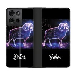 Housse cuir portefeuille Pour Motorola G75 5G Signe Zodiaque 2 Bélier
