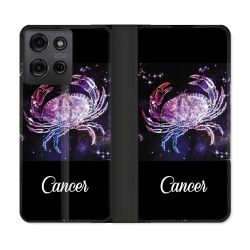 Housse cuir portefeuille Pour Motorola G75 5G Signe Zodiaque 2 Cancer