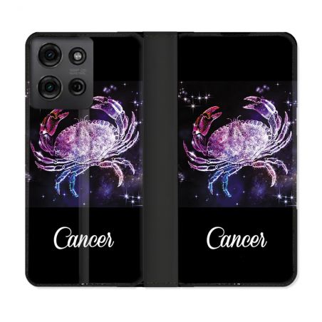 Housse cuir portefeuille Pour Motorola G75 5G Signe Zodiaque 2 Cancer