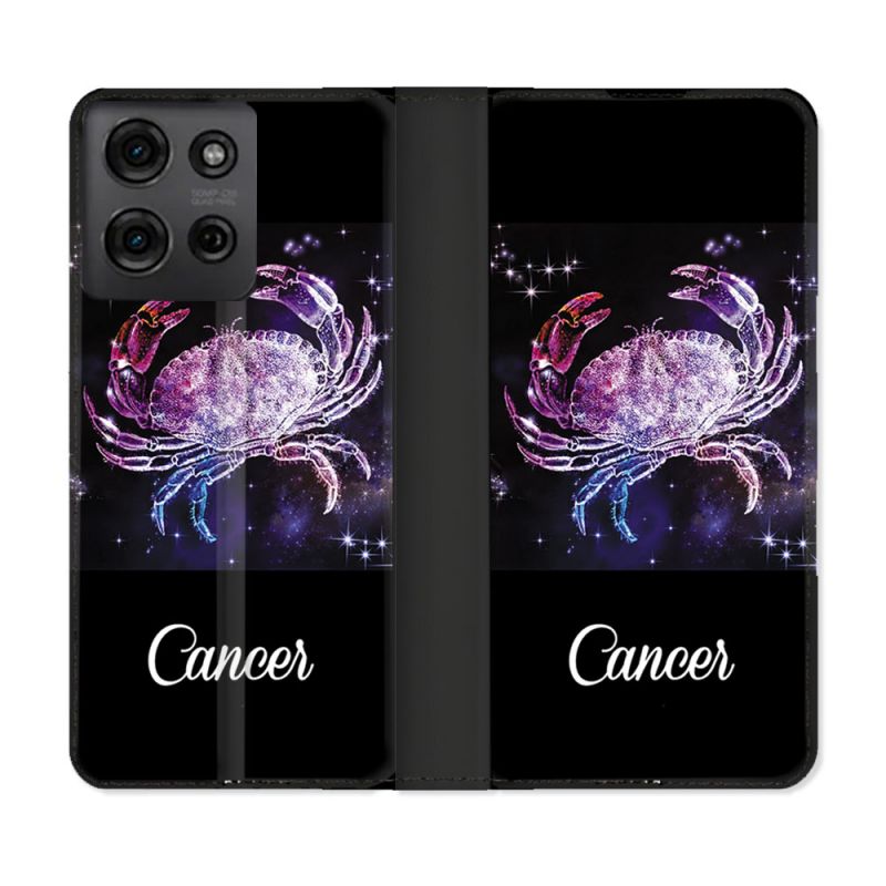 Housse cuir portefeuille Pour Motorola G75 5G Signe Zodiaque 2 Cancer