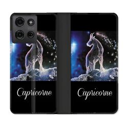 Housse cuir portefeuille Pour Motorola G75 5G Signe Zodiaque 2 Capricorne