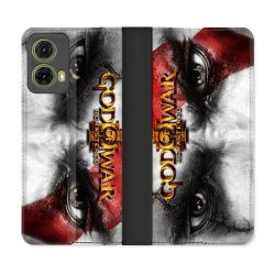 Housse cuir portefeuille Pour Motorola G85 5G God Of War GOW