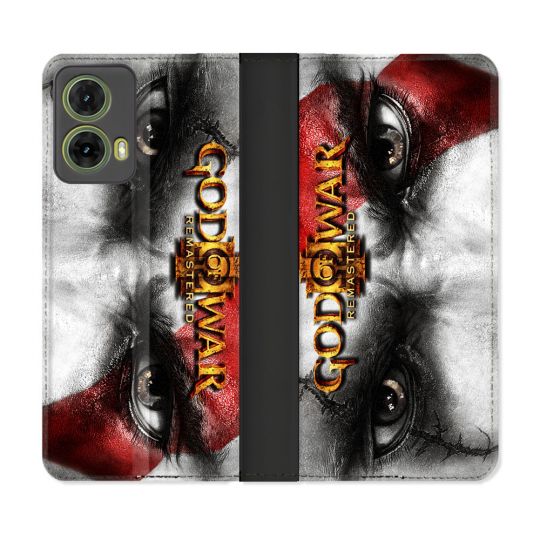 Housse cuir portefeuille Pour Motorola G85 5G God Of War GOW