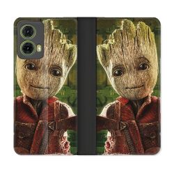 Housse cuir portefeuille Pour Motorola G85 5G Groot Vert