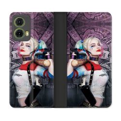 Housse cuir portefeuille Pour Motorola G85 5G Harley Quinn Batte