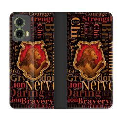 Housse cuir portefeuille Pour Motorola G85 5G Harry Potter Griffondor