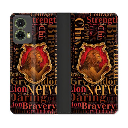 Housse cuir portefeuille Pour Motorola G85 5G Harry Potter Griffondor
