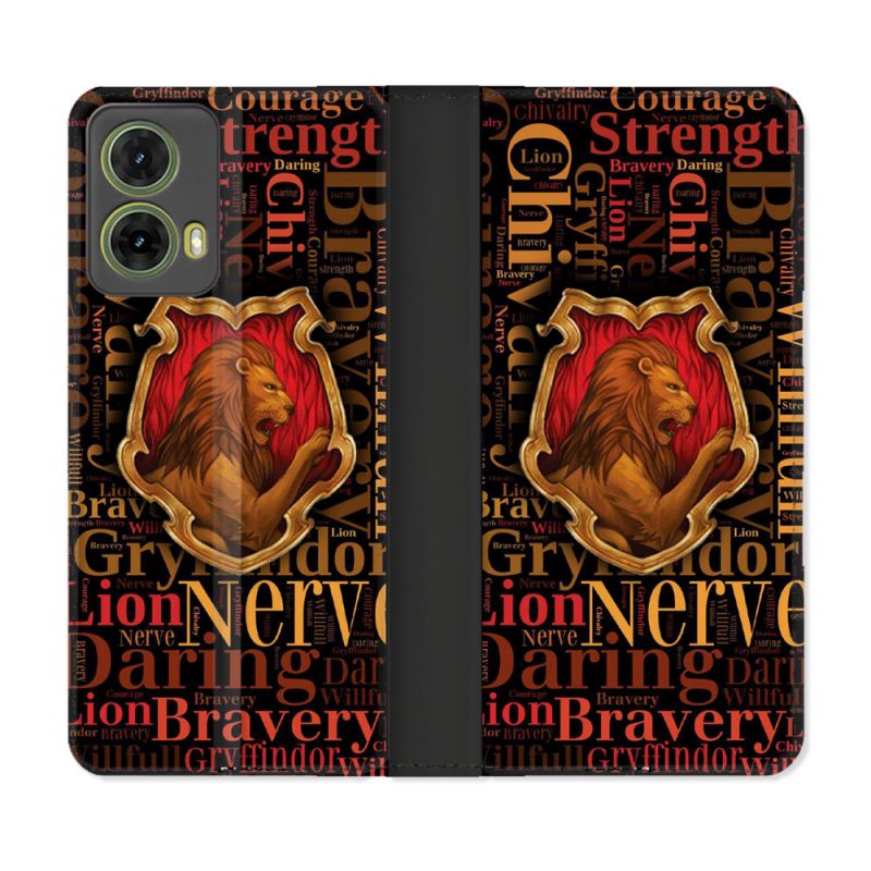 Housse cuir portefeuille Pour Motorola G85 5G Harry Potter Griffondor