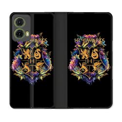 Housse cuir portefeuille Pour Motorola G85 5G Harry Potter Hogwarts