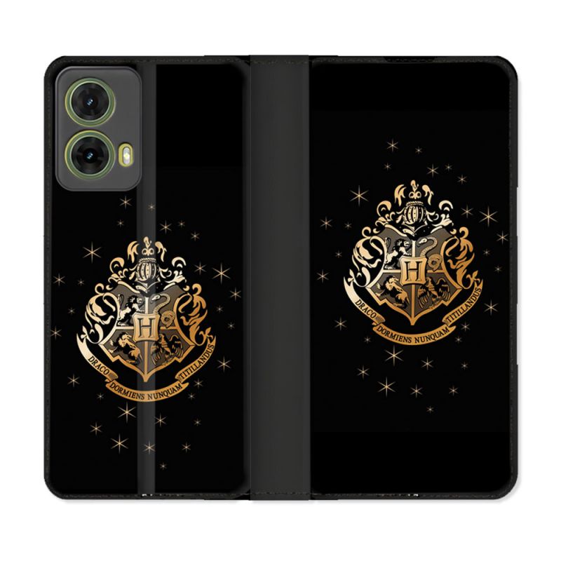 Housse cuir portefeuille Pour Motorola G85 5G Harry Potter Poudlard