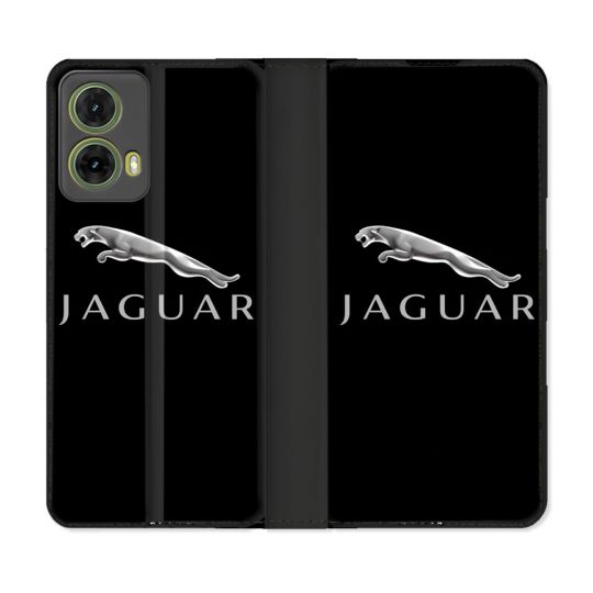 Housse cuir portefeuille Pour Motorola G85 5G Jaguar
