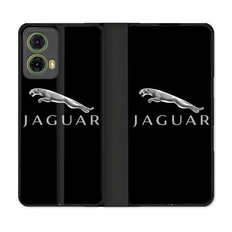 Housse cuir portefeuille Pour Motorola G85 5G Jaguar