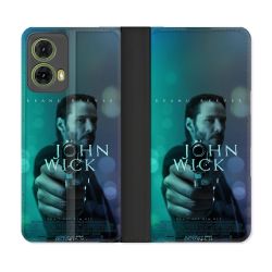 Housse cuir portefeuille Pour Motorola G85 5G John Wick