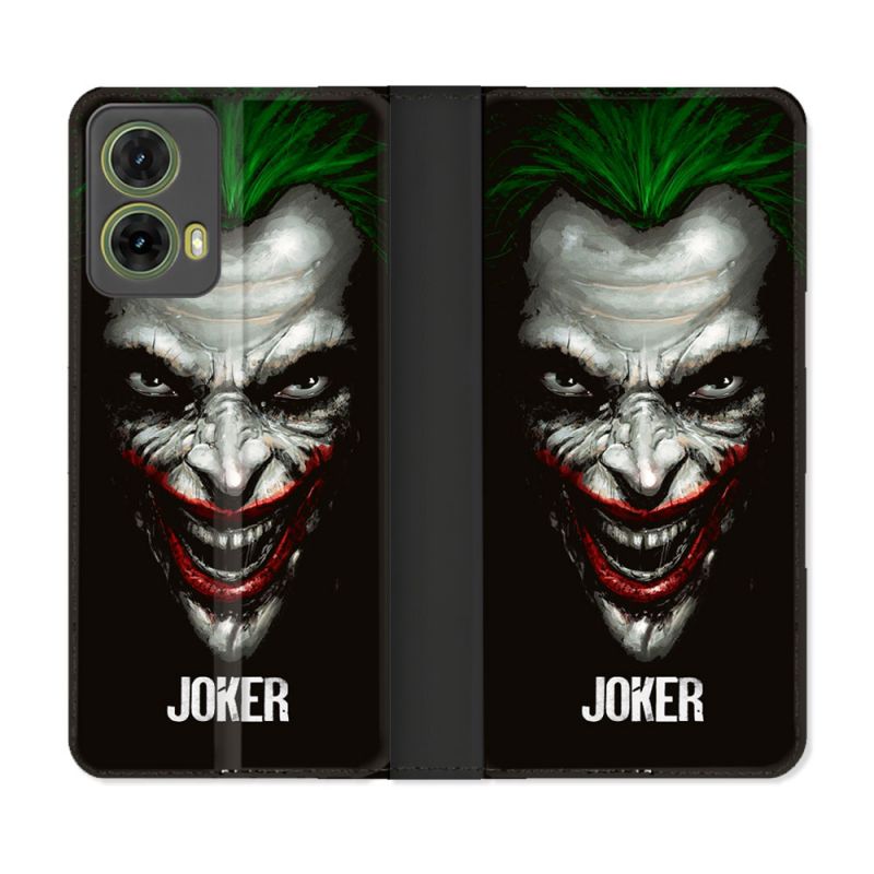 Housse cuir portefeuille Pour Motorola G85 5G Joker Noir