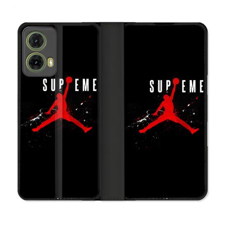 Housse cuir portefeuille Pour Motorola G85 5G Jordan Supreme Noir