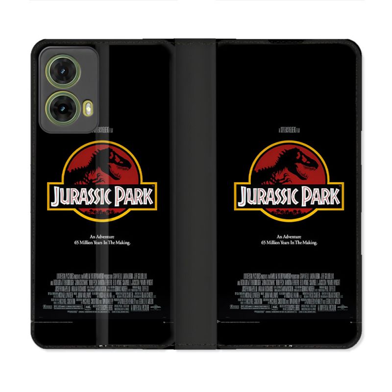 Housse cuir portefeuille Pour Motorola G85 5G Jurassic Park Affiche