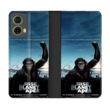 Housse cuir portefeuille Pour Motorola G85 5G La Planete Des Singes