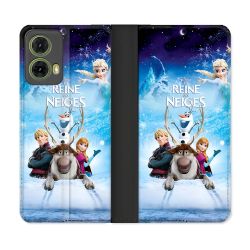 Housse cuir portefeuille Pour Motorola G85 5G La Reine Des Neiges