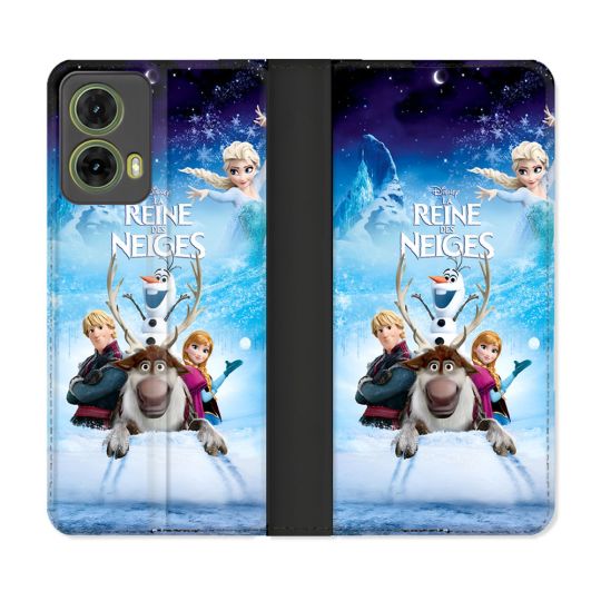 Housse cuir portefeuille Pour Motorola G85 5G La Reine Des Neiges
