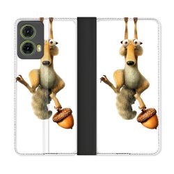 Housse cuir portefeuille Pour Motorola G85 5G L'âge de Glace Scratch Suspendu