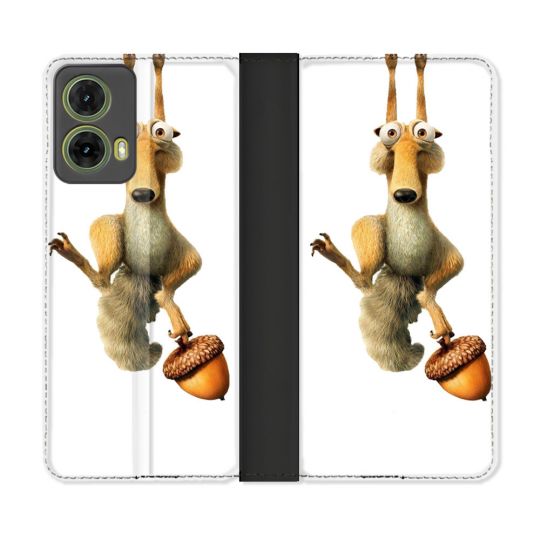 Housse cuir portefeuille Pour Motorola G85 5G L'âge de Glace Scratch Suspendu