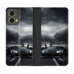 Housse cuir portefeuille Pour Motorola G85 5G Lamborghini Avion