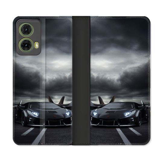 Housse cuir portefeuille Pour Motorola G85 5G Lamborghini Avion
