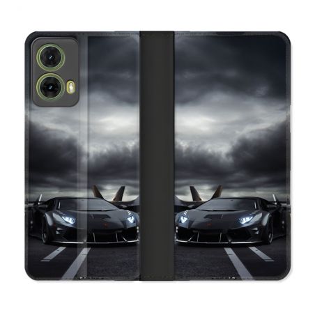 Housse cuir portefeuille Pour Motorola G85 5G Lamborghini Avion