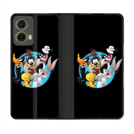 Housse cuir portefeuille Pour Motorola G85 5G Looney Tunes