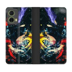 Housse cuir portefeuille Pour Motorola G85 5G Manga Boruto Eclair